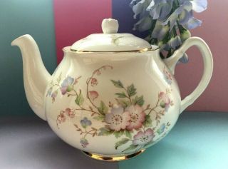 Vintage Albany Bone China Pink Floral Large Tea Set Teapot & Lid -