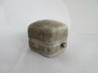 Antique Velvet Ring Box With Little Pearl Button,  In Fantastic Mmk