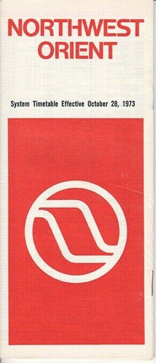 Northwest Orient Airlines Timetable 1973/10/28