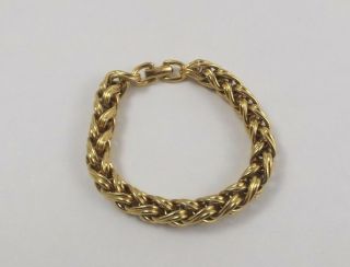 Vintage Signed Monet - Gold Tone Box Chain Bracelet - 7 "