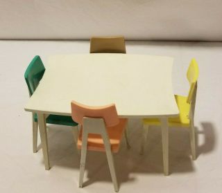 Vintage Barbie Deluxe Reading Dream Kitchen Table And Chairs Set