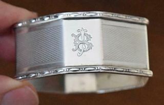 Lovely C.  P.  & Co.  Antique English Sterling Silver Napkin Ring With Monogram " B "