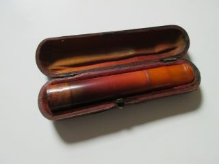 Antique Butterscotch Amber Cigar Holder With Case