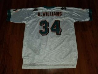 Reebok Ricky Williams Miami Dolphins Football Jersey Adult 2XL XXL White Mens 2