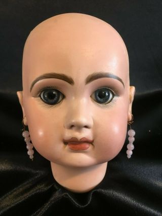 Antique French Closed Mouth Jumeau Bisque Doll Head 7 "