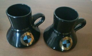 2x Feltman Langer Bmw Ceramic Travel Coffee Mug Cup Logo Black Vintage