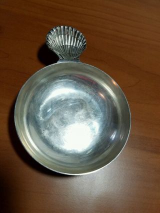 Vintage Tiffany & Co Makers Sterling Silver Porringer Dish Sea Shell Handle