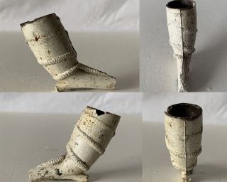 Antique Partial Cutty Clay Pipe Bowl & Stem " Wrapped " Rope Design