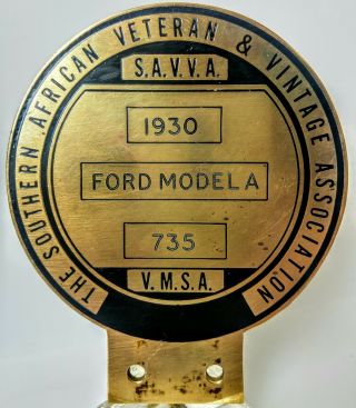 Vintage Ford Model A 1930 The S.  A.  V.  V.  A.  Southern African Veteran & Vintage Assoc