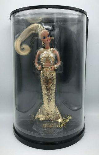 Barbie Bob Mackie Gold 1990 5405 - 9992 W/display Case & Shipper Never Out Of Case