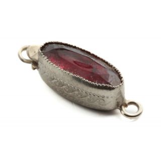 Vintage 1 Strand Cranberry Pink Glass Rhinestone Necklace Clasp Czechoslovakia
