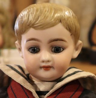 12 " Antique Rare American Schoolboy Bisque Doll W/rare Compo Body