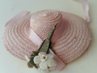 Doll Hat Pink,  Flowers,  Vintage 1950 