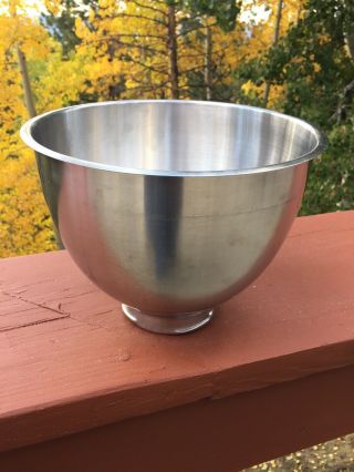 Vintage Kitchen Aid Mixer K45 Stainless Steel Replacement Bowl Made In Usa