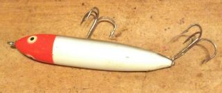 Heddon Zara Spook Nose Tie Red Head/white Vintage Fishing Tackle Lure