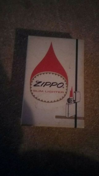 Vintage Zippo Slim Lighter Chrome Finish Made In U.  S.  A.