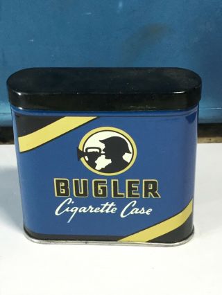 Vintage Metal Tin Bugler Cigarette Case - Empty