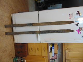 Vintage/antique Wooden Skis 59 " Long Chalet Decor 8048