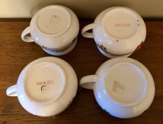 Vintage Recipe Soup Bowls Mugs Cups Set of 4 3