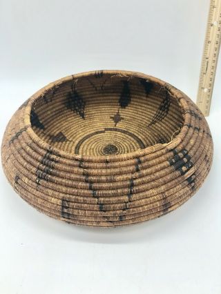 Large Antique Vintage 12” Native American Indian Basket C 1800’s