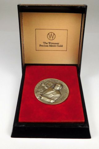 Vintage Wittnauer J.  Edgar Hoover Sterling Silver Medal In Presentation Box