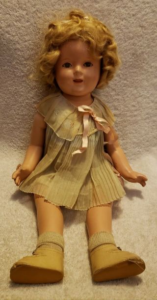 Antique Vintage Ideal Shirley Temple Composition Doll With Clothes