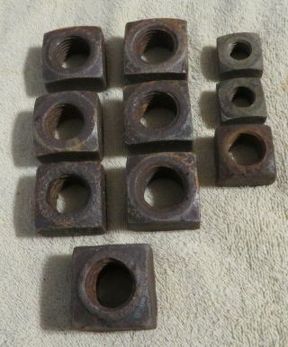 Vintage Steampunk Large Square Nuts Plain Old Rusty Nuts Farm Fresh Altered Art