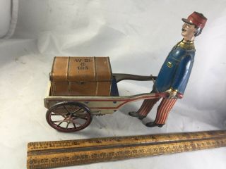 Antique German Lehmann Porter Wind Up Tin Litho Toy