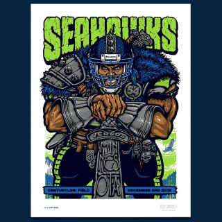 Seattle Seahawks Mnf Gameday Poster 12/2/19 Barry Ament /270 Bobby Wagner