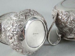 Towle Sterling Silver Floral Repousse Pattern Creamer,  Sugar Bowl 57 3