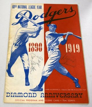 Signed Vintage 1952 Dodgers Program & Scorecard - Scored Vs.  Boston Bc1203