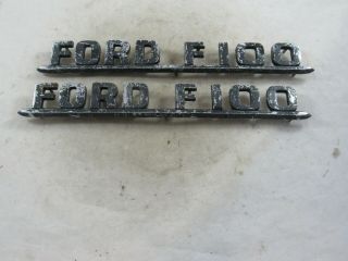 Vintage 1953 1954 Ford F - 100 Truck Side Hood Emblems