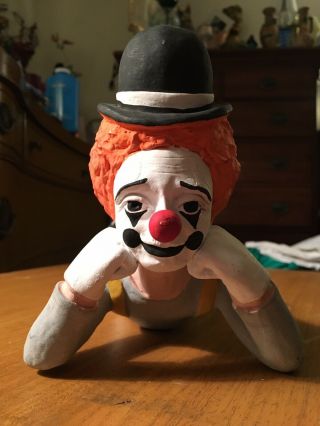 Vintage Austin Productions ‘eduardo’ Ceramic Sculpture Clown Relaxing 1986
