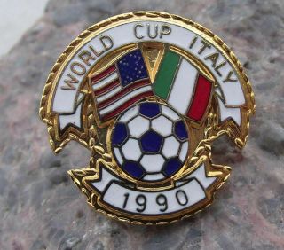 1990 World Cup Italy Italia 90 United States Soccer Football Usa Flags Pin Badge