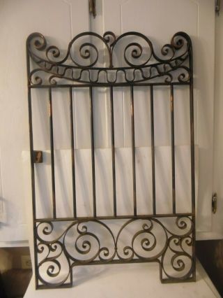 Antique Architectural Bank Teller Cage Window Gate Door Metal Scrolled Wow