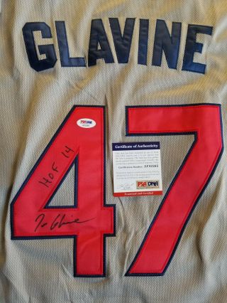 Tom Glavine Signed Atlanta Braves Jersey W/ Psa/dna And 2014 Hof Inscription