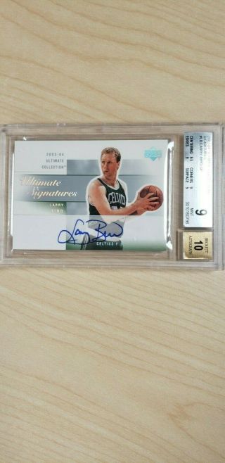 2003 04 Ultimate Signatures Larry Bird Auto Flawless Bgs