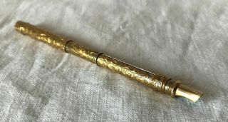 Antique 14k Gold Dip Pen And Pencil Combo