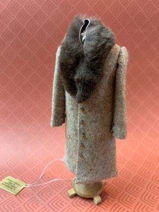 Vintage Miniature Dollhouse Artisan Janet Middlebrook C1988 Wool Fur Ladies Coat