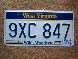 2016 West Virginia License Plate.  115 Grams