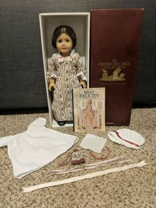 Retired Pleasant Company American Girl Felicity Doll 18 " With Book And Box