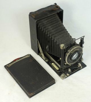 Vintage Voigtlander Avus Folding Plate Camera With Skopar 13.  5cm F/4.  5