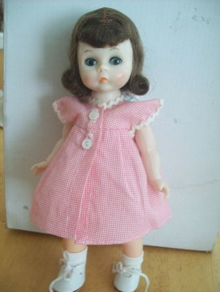 Vintage Alexander - Kins 8 " Bkw Doll In Tagged Pink And White Checked Dress