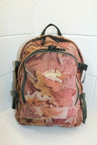 Vtg Fieldline Hunting Backpack Usa Made Furry Camouflage Sun Bleached Red Tint