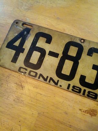 Vintage 1919 Connecticut CT License Plate 2