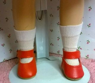 Red Snap On Shoes & White Socks Fit 15 " Sweet Sue Or Doll W/1 1/2 " X 3/4 " Foot