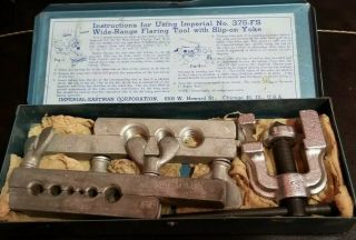 Vintage Imperial Tubing Flaring Tool Kit No.  375 - Fs 38766/38767 In Metal Box Cool