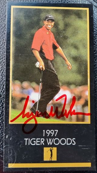 Signed Tiger Woods 1997 Scoreboard Auto Autograph Signed Card W/ Pga Golf