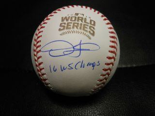 Dexter Fowler Ip Auto Signed 2016 World Series Baseball W 16 Ws Champs - Cubs