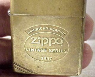 “american Classic Vintage Series 1937” Brass Zippo Lighter,  1991